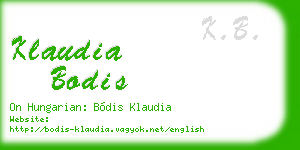 klaudia bodis business card